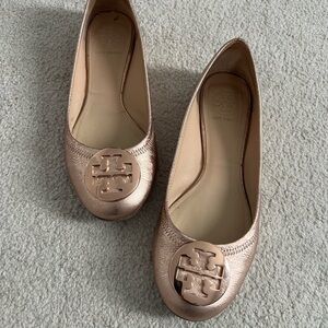 Tory Burch Rose Gold ballet flats - 8M - leather
